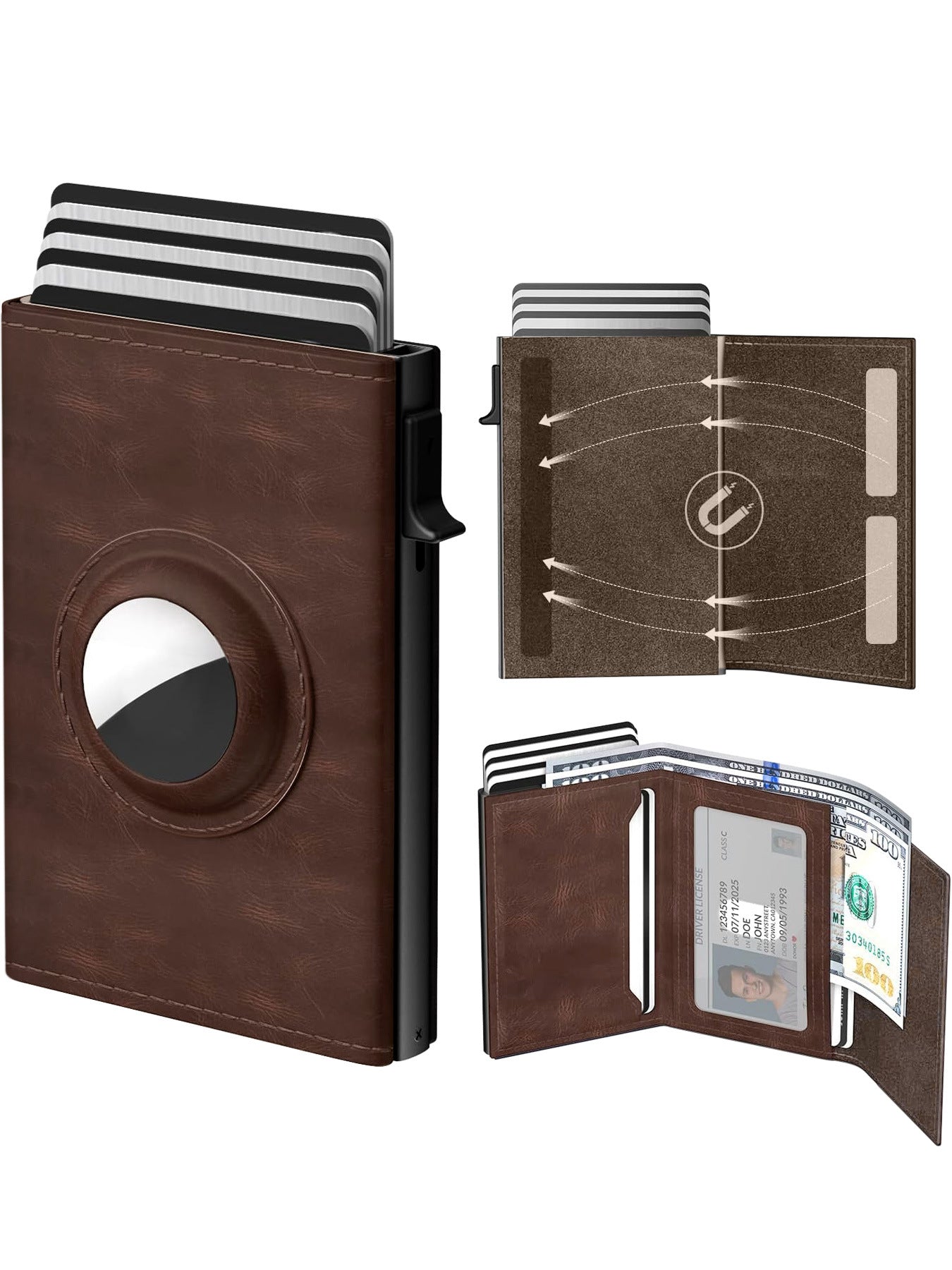 Men's Ultra-thin Smart Wallet Card Clamp, RFID Blocking Slim Wallet, Minimalist Metal Wallet for Men