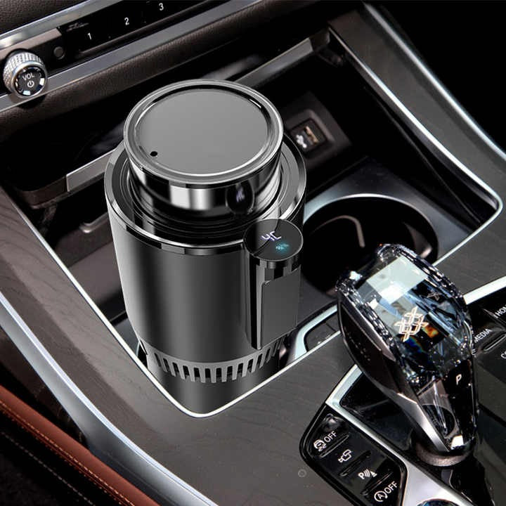 2-in-1 Heating & Cooling Cup Holder | Smart Temperature Control for Car, Office, Home