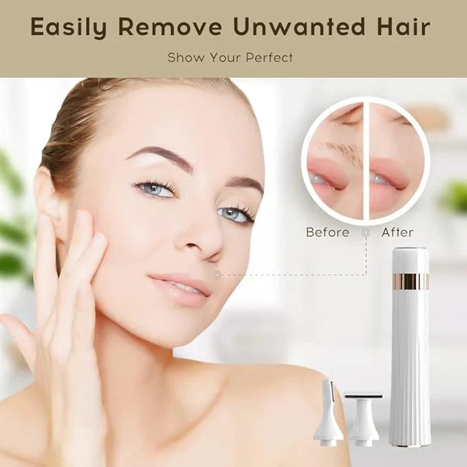 3-in-1 Women Shaver, Rechargeable Electric Razor, Painless Hair Removal, Bikini Trimmer, Facial & Body Shaver