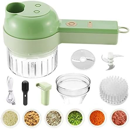 Multipurpose 4-in-1 Handheld Electric Vegetable Cutter | Food Chopper, Portable Slicer, Kitchen Helper, Quick Dicer