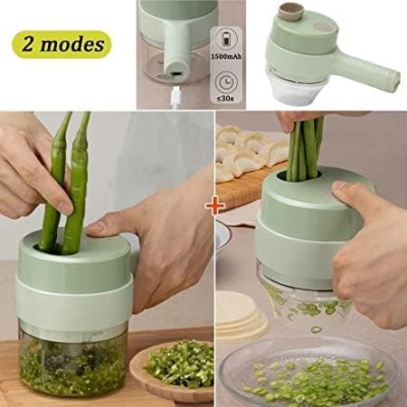 Multipurpose 4-in-1 Handheld Electric Vegetable Cutter | Food Chopper, Portable Slicer, Kitchen Helper, Quick Dicer