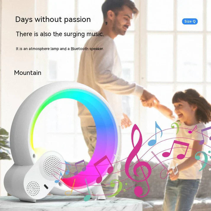 Creative Q Light Sunrise Alarm Clock – Digital Display, Bluetooth Speaker, Smart Wake-Up, Colorful LED Atmosphere Lamp