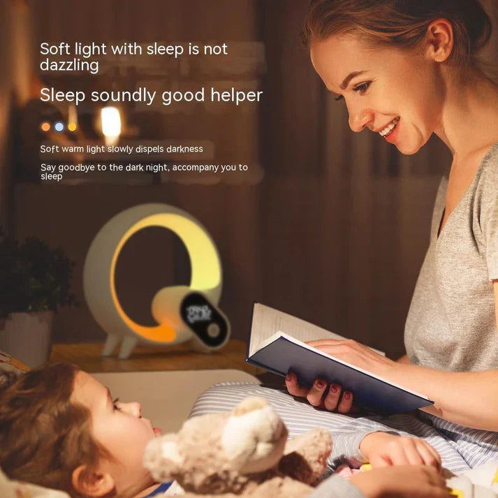 Creative Q Light Sunrise Alarm Clock – Digital Display, Bluetooth Speaker, Smart Wake-Up, Colorful LED Atmosphere Lamp