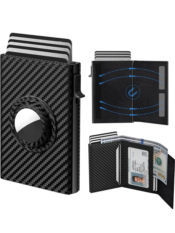 Men's Ultra-thin Smart Wallet Card Clamp, RFID Blocking Slim Wallet, Minimalist Metal Wallet for Men