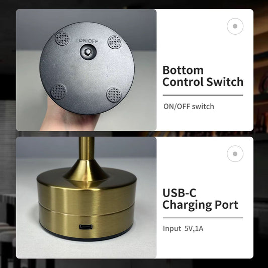 Modern Electric Tabletop Lamp | Touch Control, Dimmable, LED Bedside Desk Light
