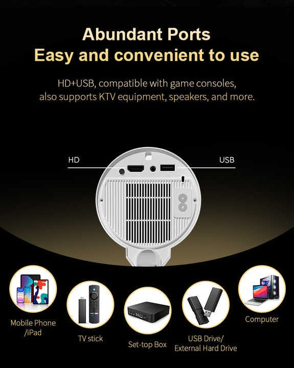 High-Definition LCD Projector | Home Theater, Portable, HDMI-Compatible