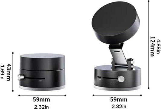 Foldable Magnetic Car Phone Holder | Strong Vacuum Grip, 360° Rotation, Dashboard & Windshield Mount