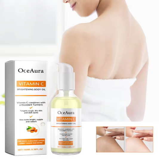 Vitamin C Body Oil (100ml) – Hydrating, Brightening, Anti-Aging, Lightweight, & Fast-Absorbing Skincare Oil