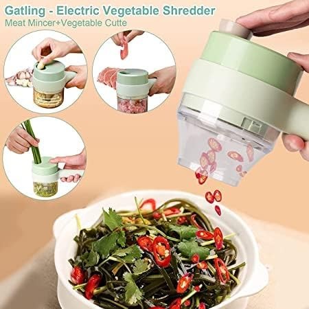 Multipurpose 4-in-1 Handheld Electric Vegetable Cutter | Food Chopper, Portable Slicer, Kitchen Helper, Quick Dicer