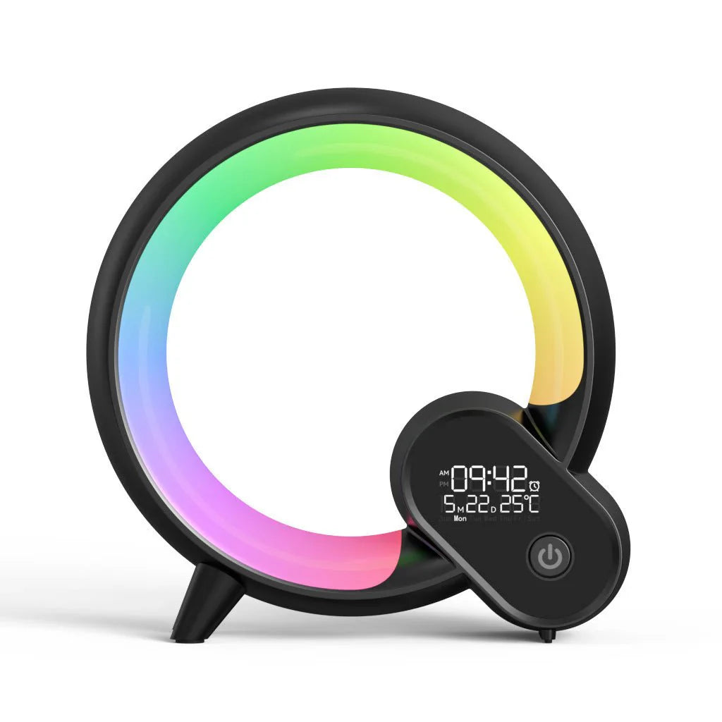 Creative Q Light Sunrise Alarm Clock – Digital Display, Bluetooth Speaker, Smart Wake-Up, Colorful LED Atmosphere Lamp
