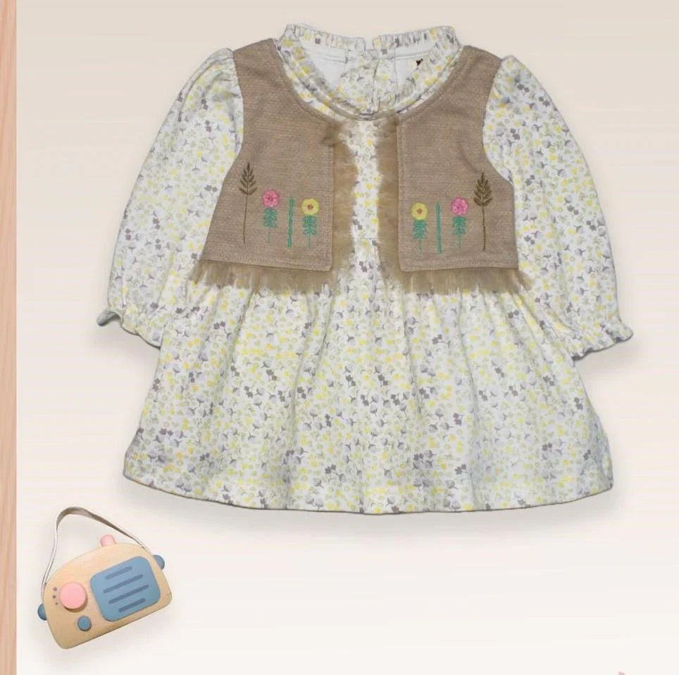 Dress Frock with Mini Jacket | Baby Girl Outfit, Stylish Toddler Dress, Elegant Kidswear, Fashionable Baby Clothing