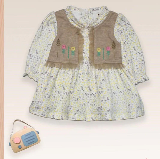 Dress Frock with Mini Jacket | Baby Girl Outfit, Stylish Toddler Dress, Elegant Kidswear, Fashionable Baby Clothing