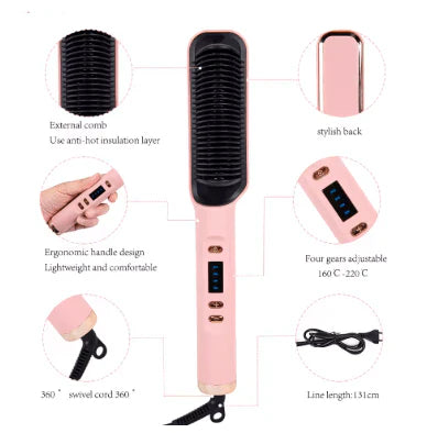 Multifunctional Hair Straightener | 2-in-1 Hair Styler, Fast Heating, Anti-Frizz Hair Tool, Professional Hair Straightener