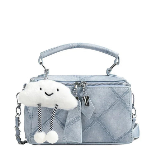 Korean Style Box Chain Handbag – Elegant, Textured, Luxury Shoulder & Messenger Bag for Women