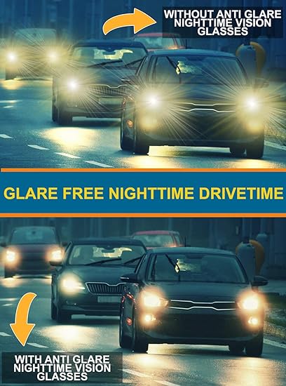 Night Driving Glasses, Anti-Glare Vision Glasses, Polarized Night Glasses, HD Nighttime Driving Eyewear, Yellow Lens Glasses, Night Safety Glasses