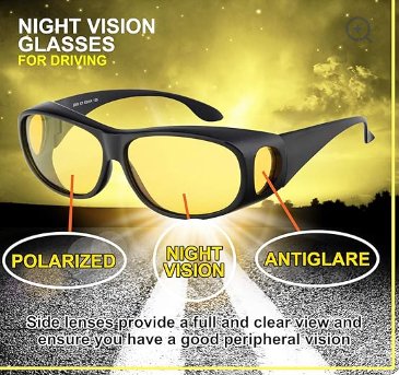 Night Driving Glasses, Anti-Glare Vision Glasses, Polarized Night Glasses, HD Nighttime Driving Eyewear, Yellow Lens Glasses, Night Safety Glasses