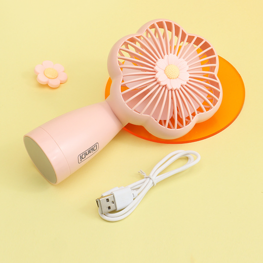 Compact Flower Fan – Portable, USB Rechargeable, Silent Cooling Mini Fan for Home, Office, Travel & Outdoor Use