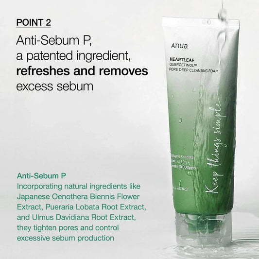 Pore Deep Cleansing Foam 150ml – Gentle Face Wash for Oily Skin, Acne, and Blackhead Control